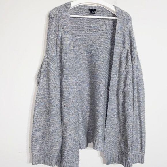 Cozy Oversized Boxy Pastel Marbled Gray Shrug S/M - Picture 9 of 9